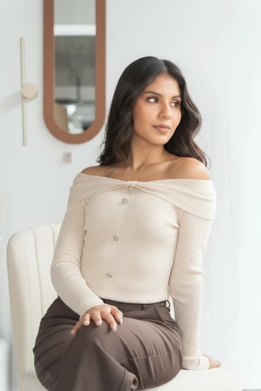 Blusa de Punto Beige