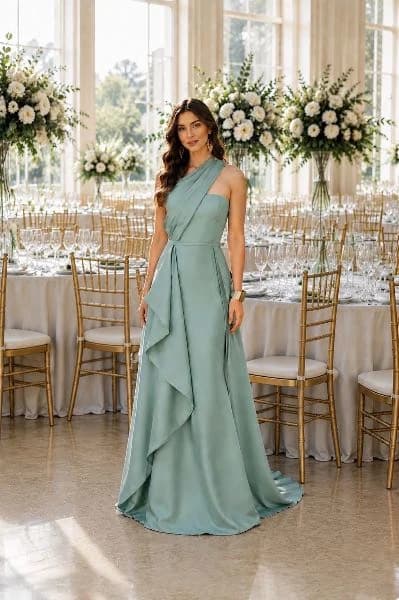 Vestidos verdes menta largos 💚